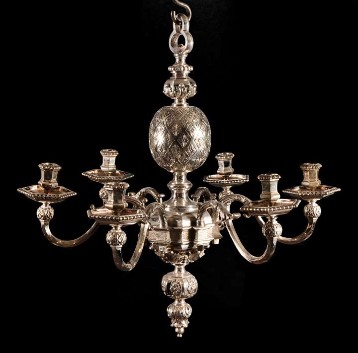A Louis XIV style six-light chandelier